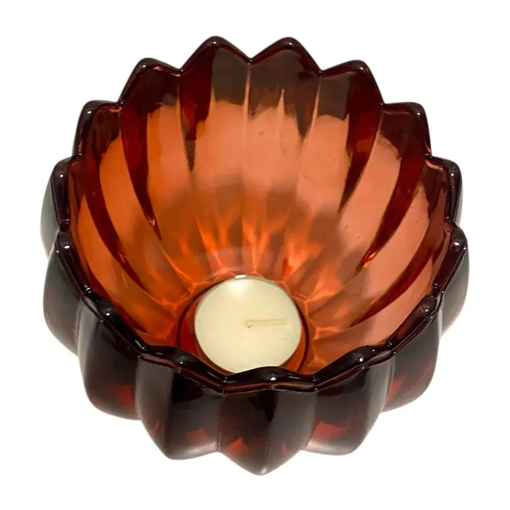 New in Box GODINGER Red Crystal Votive Holder with bonus tealight candle Vase